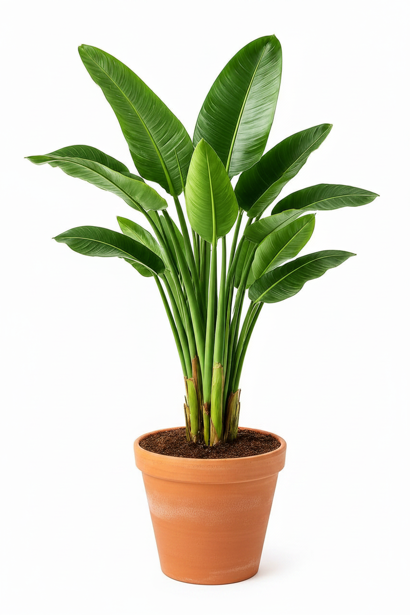 Strelitzia Nicolai fondo blanco